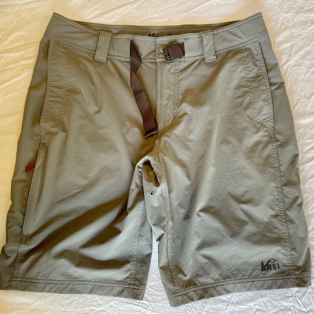 REI grey cargo gear tactical shorts, 36 x 11.5